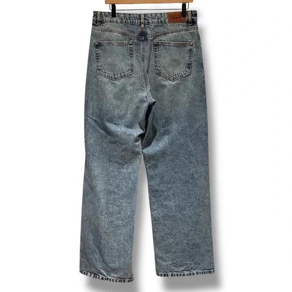 Sezane Premium Minimalist Denim Jeans Women's Size 42 (10 US) High Rise Wide Leg - Picture 2 of 11